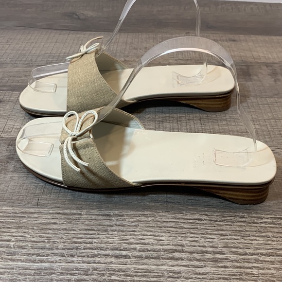 Etienne Aigner linen slides size 7 1/2 - Picture 6 of 9